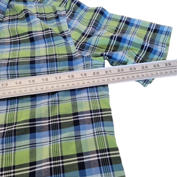 St. John's Bay Grn/Blk Plaid SS Shirt Sz S - Picture 6 of 8